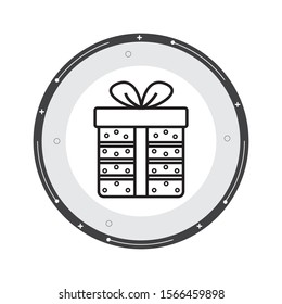 Christmas and New Year gift box line icon