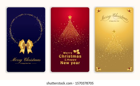 Christmas and new year gift certificate, voucher, gift card or cash coupon template in vector format
