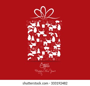 christmas and new year christmas gift ornament with icon
