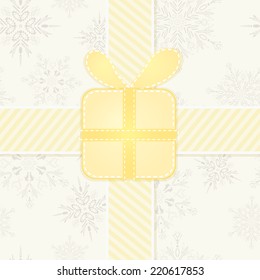 Christmas and New Year Gift Package. Greeting Card Vector