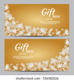 Christmas and New Year Gift Voucher, Discount Coupon Template Vector Illustration EPS10