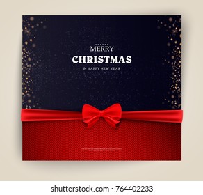 Christmas and New Year Gift Voucher, Discount Coupon Template Vector Illustration EPS10