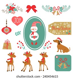 Christmas and new year graphic elements. Vector illustration