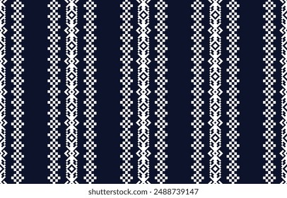 Christmas and New Year green and white seamless pattern, fairytale pixel pattern in white and green with Nordic snowflakes for winter hats, ugly sweaters, jumpers. wallpaper, paper or other design