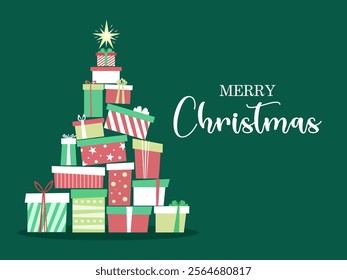 Christmas and New Year greeting banners. Winter Trendy vector illustration with Christmas decorative elements and typography design.