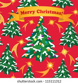 Christmas and New Year greeting card. Seamless vector background.Christmas wrapper