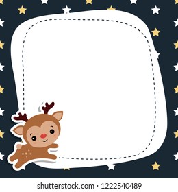 Christmas and new year greeting card with raindeer and space for your text.