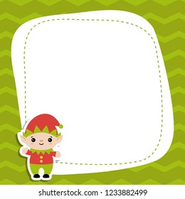 Christmas and new year greeting card with elf and space for your text.