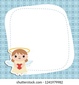 Christmas and new year greeting card with angel and space for your text.