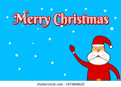 Christmas and New Year greeting card merry christmas with santa clause cartoon banner
