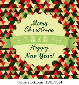 Christmas and New Year greeting. Card template