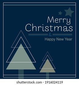 Christmas And New Year Greeting Card, Minimal Style