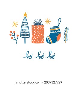 Christmas New Year greeting card vector template
