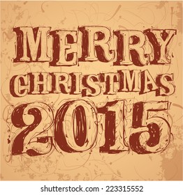 Christmas and New Year greeting card vector template. 