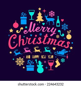 Christmas and New Year Greeting Card