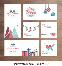 Christmas and New Year greeting card templates    