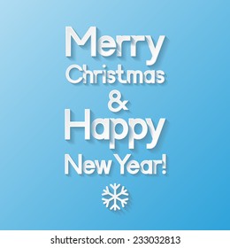 Christmas and New Year greeting card. Vector illustration 