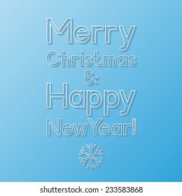 Christmas and New Year greeting card. Vector illustration 