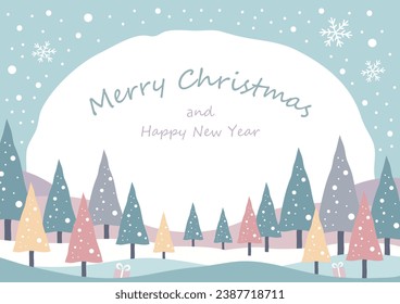 Christmas and New Year greeting card. Cute hand drawn vector illustration.