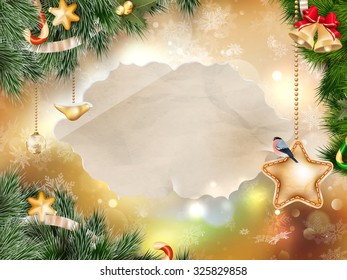 Christmas and New Year. Greeting card. EPS 10 vector file included