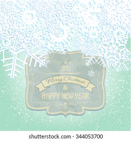 christmas and new year greeting card, vector illustration