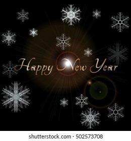 Christmas and New Year greeting card. Vector illustration