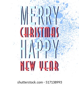 christmas and new year greeting card, vector illustration