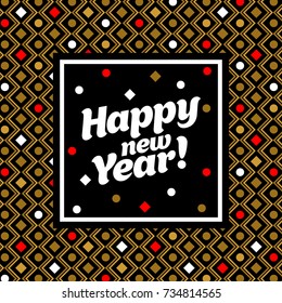 Christmas and New Year greeting card. Happy New Year. Template for drawing a greeting card. Vector illustration
