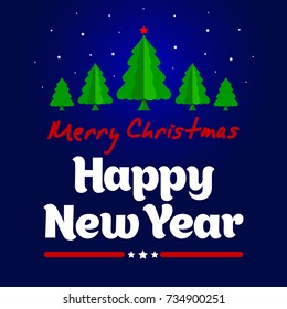 Christmas and New Year greeting card. Happy New Year. Template for drawing a greeting card. Vector illustration 