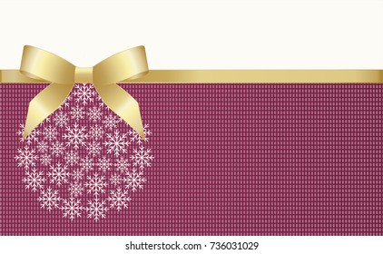 Christmas and New Year  greeting card  with  place for text. 
Gift Card With Christmas tree decoration. Vector Illustration.