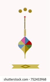 Christmas and New Year greeting card, tag or badge. Scandinavian style. Stock vector.