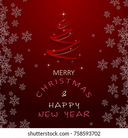 christmas and new year greeting card, vector illustration clip-art