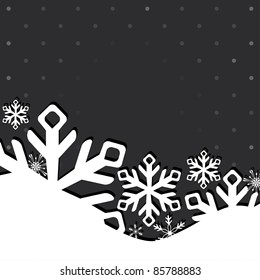 Christmas and New Year greeting card with snowflakes. Vector illustration