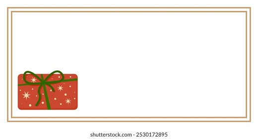 Christmas and New Year Greeting Horizontal Card or Invitation Template. Vintage Elegant Christmas or New Year Decoration Illustration. Happy Merry Xmas Greeting Party Banner Design Background