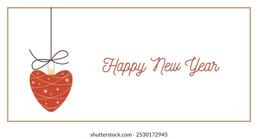 Christmas and New Year Greeting Horizontal Card or Invitation Template. Vintage Elegant Christmas or New Year Decoration Illustration. Happy Merry Xmas Greeting Party Banner Design Background