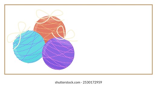 Christmas and New Year Greeting Horizontal Card or Invitation Template. Vintage Elegant Christmas or New Year Decoration Illustration. Happy Merry Xmas Greeting Party Banner Design Background