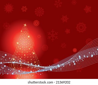 Christmas (New Year) greeting postcard. Vector illustration.