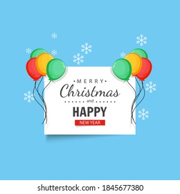 Christmas and New Year greetings with balloon decorations