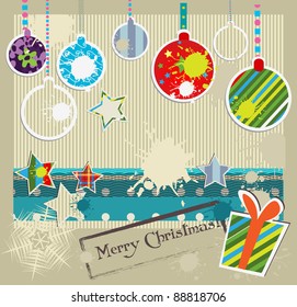 Christmas and New Year grunge card