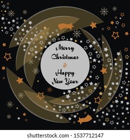 Christmas and New Year handdrawn greeting card, flyer and poster template. Flat style illustration. Vector design template. 