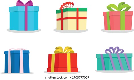 Christmas and New year holiday colorful boxes for presents