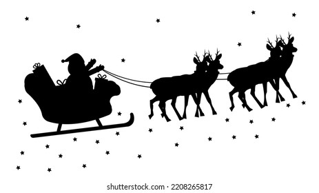 Christmas and New Year holiday composition with Santa Claus. Vector illustration.