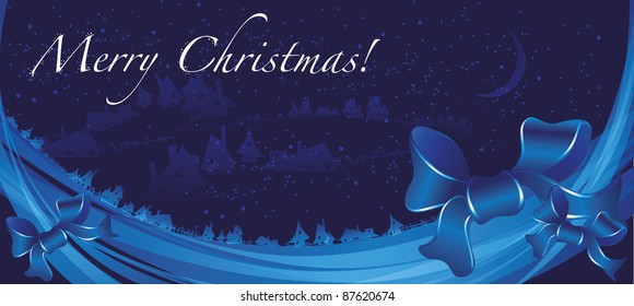 Christmas New Year holiday postcard poster