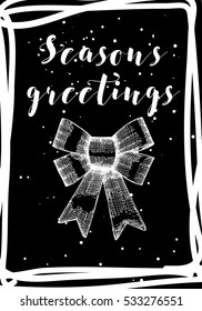 Christmas and New Year holidays hand lettering decoration text greeting card design template. Christmas typography label. Calligraphic inscription for winter holidays Vector.