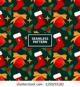 The christmas and new year holidays seamless pattern