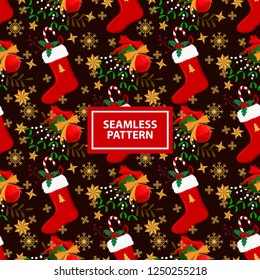 The christmas and new year holidays seamless pattern