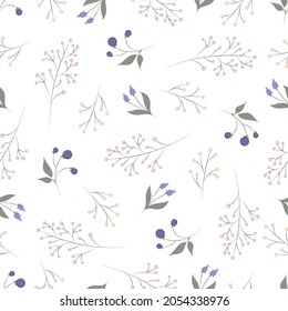 Christmas, New Year, holidays seamless pattern with painted twigs on a transparent background. Winter texture for printing, paper, design, fabric, decor, gift, food packaging, backgrounds.