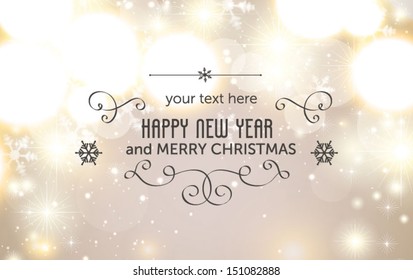 Christmas and new year horizontal banner.Vector illustration