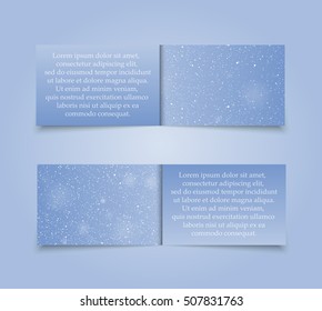 Christmas, New Year horizontal rectangle banner, background, banner, card, backdrop with snowflakes and place for text. Birthday, wedding, party, club flyer, booklet, brochure, tag, label.