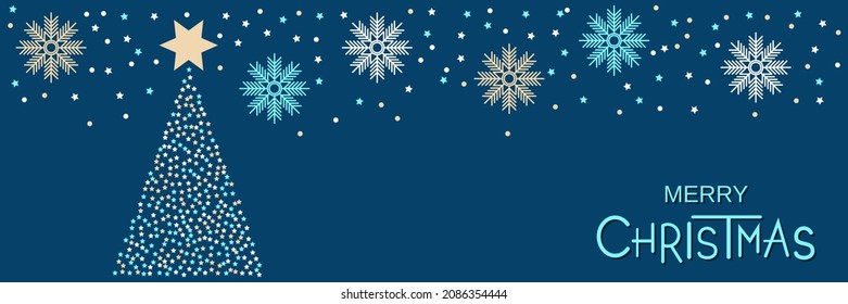 Christmas and New Year horizontal  vector banner template